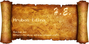 Hrubos Edina névjegykártya